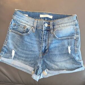 Soft Blue Denim Frayed Cuffed The Shortie PacSun Size 23